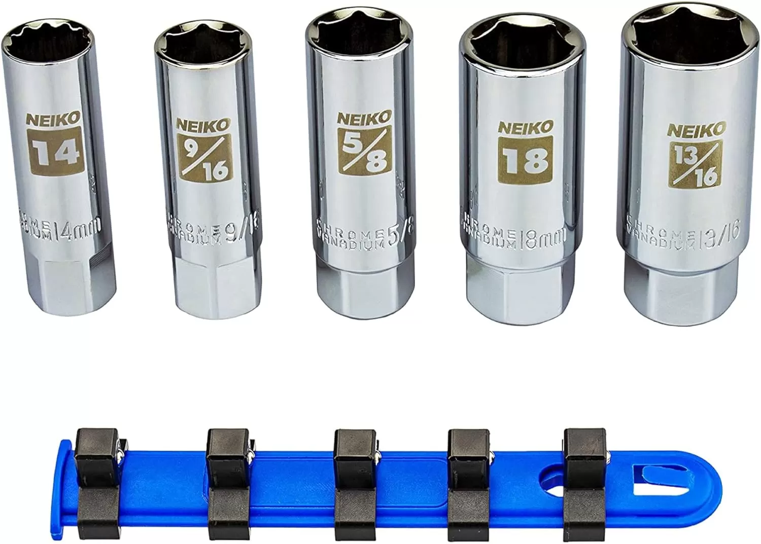 imageNeiko 02514A 14 InchDrive Ratchet and Small Socket Set 58Piece Chrome Vanadium Steel Multicolor38 Drive