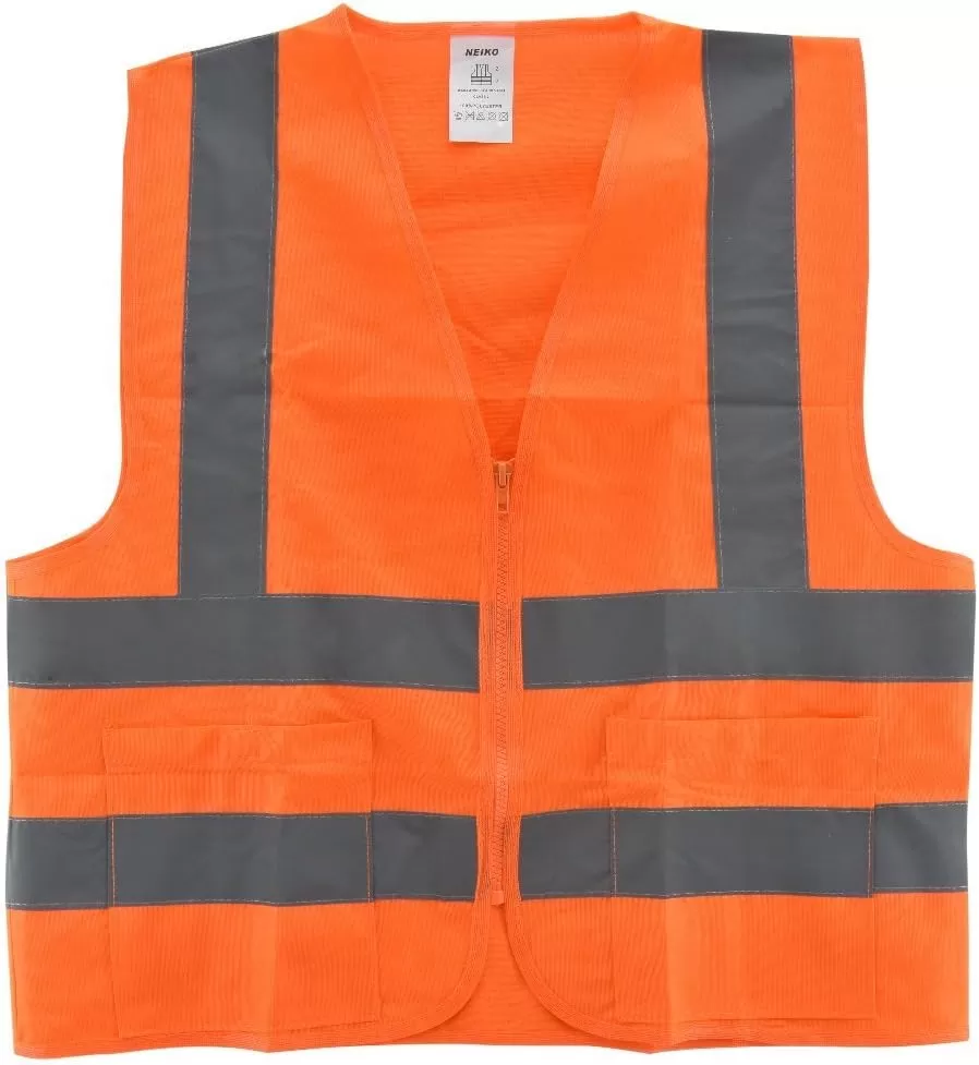 imageNeiko 53970A High Visibility Safety Vest with 2 Pockets ANSIISEA Standard Color Neon 3XL Orange
