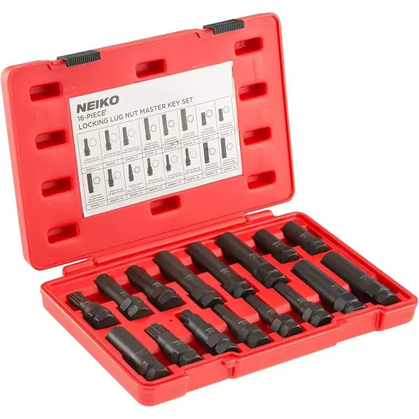 imageNEIKO 02282B 12InchDrive Impact Socket Set Flip Socket Set Chrome Moly Steel Includes 3Inch Bar Extension 8 Deep SAE and Metric Sizes 5 PiecesLug Nut Key