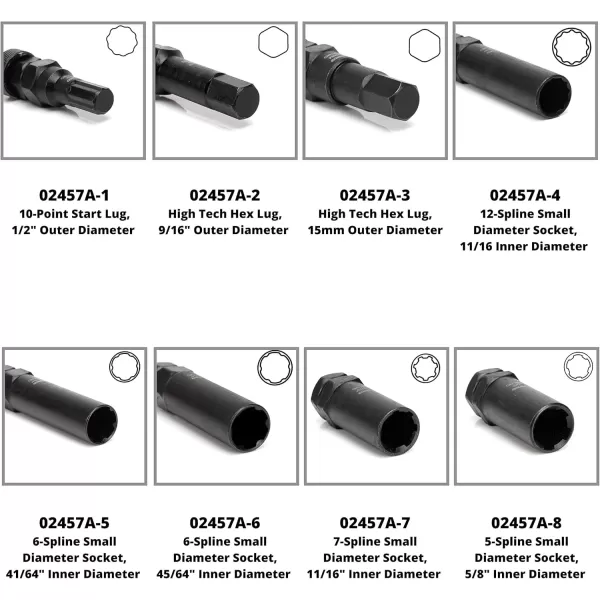 imageNEIKO 02282B 12InchDrive Impact Socket Set Flip Socket Set Chrome Moly Steel Includes 3Inch Bar Extension 8 Deep SAE and Metric Sizes 5 PiecesLug Nut Key