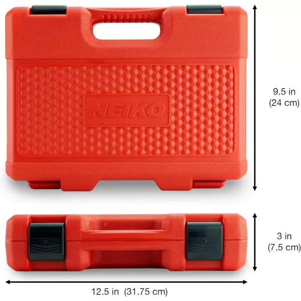 imageNEIKO 02440A 38InchDrive Impact Socket Set SAE Sizes 516quot to 34quot and Metric Sizes 8 mm to 19 mm Includes Extension Bars and UJoint 44 PiecesMetric