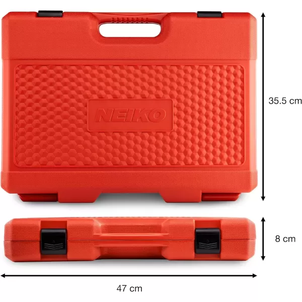 imageNEIKO 02440A 38InchDrive Impact Socket Set SAE Sizes 516quot to 34quot and Metric Sizes 8 mm to 19 mm Includes Extension Bars and UJoint 44 PiecesSAE and Metric