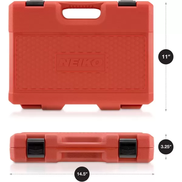 imageNEIKO 02448A 12quot Drive Master Impact Socket Set 65 Piece Standard SAE 38quot114quot ampamp Metric 1024 mm Sizes Deep ampamp Shallow Kit Includes Adapters ampamp Ratchet HandleSAE and Metric