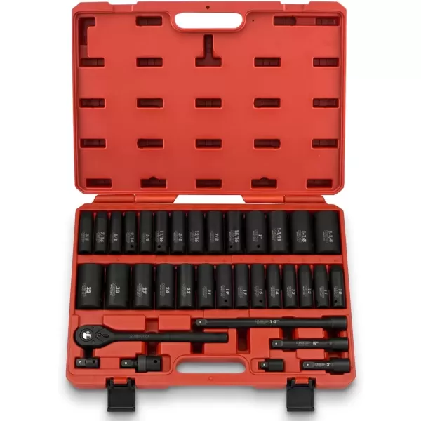 imageNEIKO 02448A 12quot Drive Master Impact Socket Set 65 Piece Standard SAE 38quot114quot ampamp Metric 1024 mm Sizes Deep ampamp Shallow Kit Includes Adapters ampamp Ratchet HandleSAE and Metric