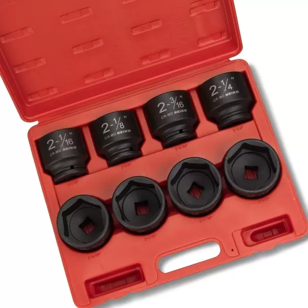 imageNEIKO 02461A 34 Inch Drive Impact Socket Set SAE 1 to 112 8 PC DeepJumbo Sockets Chrome Vanadium CrVSAE