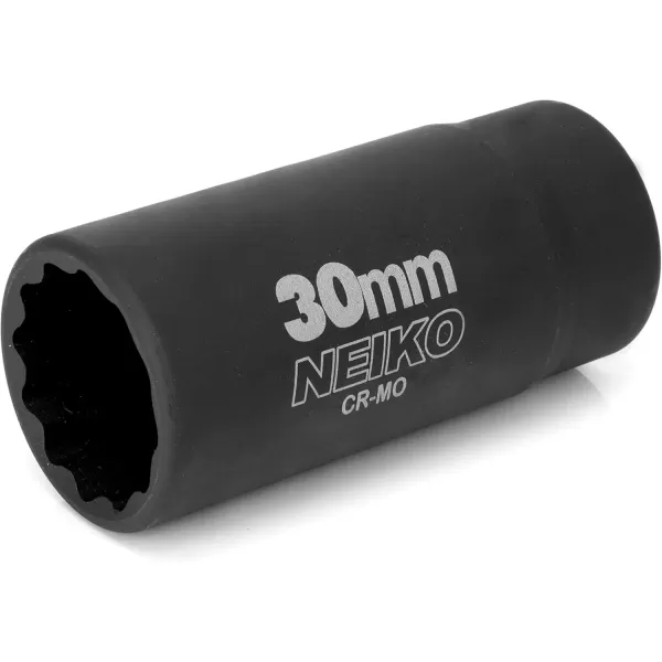 imageNEIKO 02522A 30mm Socket  12 Drive Deep Impact Socket  Spindle ampamp Axle Nut Socket  12 Point Chrome Molybdenum CrMo Deep Well Hub  Triple Square  Axle Shaft Nut Remover30 MM