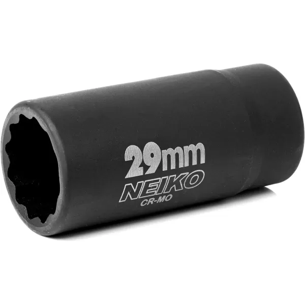 imageNEIKO 02522A 30mm Socket  12 Drive Deep Impact Socket  Spindle ampamp Axle Nut Socket  12 Point Chrome Molybdenum CrMo Deep Well Hub  Triple Square  Axle Shaft Nut Remover29 MM