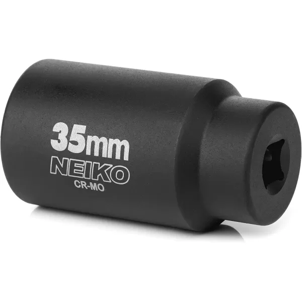 imageNEIKO 02522A 30mm Socket  12 Drive Deep Impact Socket  Spindle ampamp Axle Nut Socket  12 Point Chrome Molybdenum CrMo Deep Well Hub  Triple Square  Axle Shaft Nut Remover35 MM