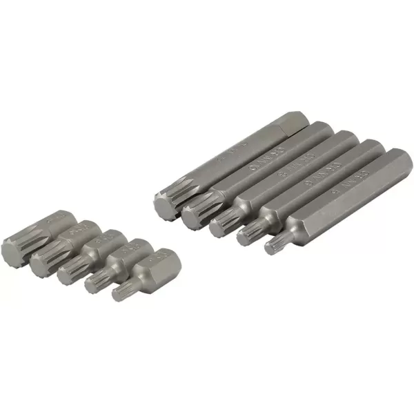 imageNEIKO 10056A 14Inch 38Inch ampamp 12Inch Drive XZN Triple Square Spline Bit Socket Set  10 Piece Set  CrV Sockets and S2 Steel BitsStandard