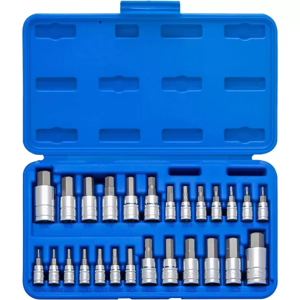 imageNEIKO 10288A Allen Hex Bit Socket Set 32 Piece SAE and Metric Allen Socket Set Allen Head Hex Key Socket Set Made with S2 SteelTP Allen Hex Bit