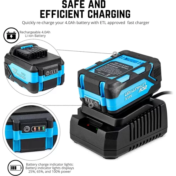 imageNEIKO 10881A Cordless Angle Grinder 4 12Inch Grinder with Variable Speed 20V 40A Liion Rechargeable Battery Powerful 8000 rpm Brushless Motor Grinders Power Tools Cordless Grinder Tool12 Brushless Impact Wrench