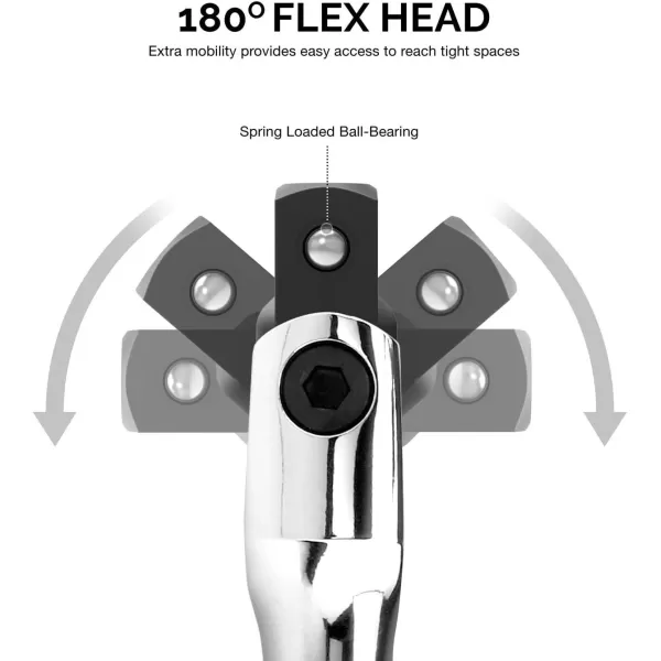 imageNeiko 00200A 12quot Drive Extension Breaker Bar  15quot Length  Rotating Flex Head  CRV Steel38 Drive