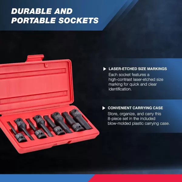 imageNeiko 01136B 12Inch Drive Allen Hex Impact Socket Set Metric 6 mm  19 mm CrMo 8PieceMetric