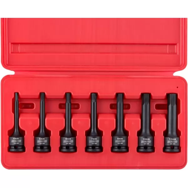 imageNeiko 01136B 12Inch Drive Allen Hex Impact Socket Set Metric 6 mm  19 mm CrMo 8PieceMetric