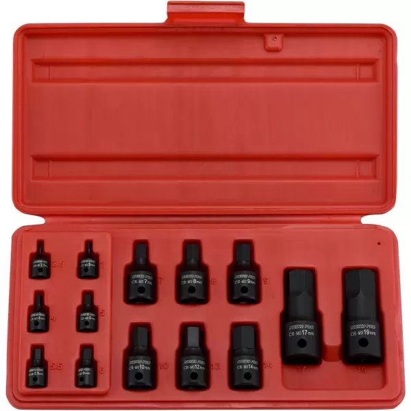 imageNeiko 01136B 12Inch Drive Allen Hex Impact Socket Set Metric 6 mm  19 mm CrMo 8PieceMetric