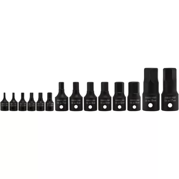 imageNeiko 01136B 12Inch Drive Allen Hex Impact Socket Set Metric 6 mm  19 mm CrMo 8PieceMetric