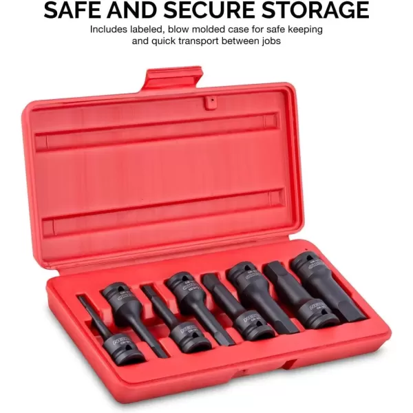 imageNeiko 01136B 12Inch Drive Allen Hex Impact Socket Set Metric 6 mm  19 mm CrMo 8PieceSAE