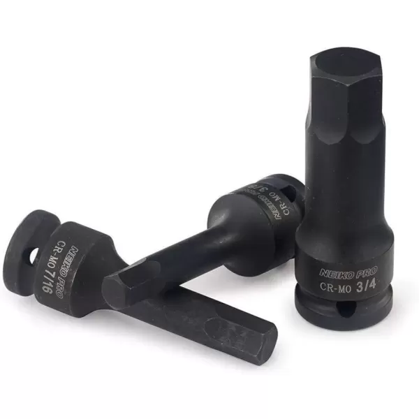 imageNeiko 01136B 12Inch Drive Allen Hex Impact Socket Set Metric 6 mm  19 mm CrMo 8PieceSAE
