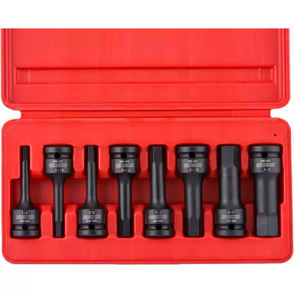 imageNeiko 01136B 12Inch Drive Allen Hex Impact Socket Set Metric 6 mm  19 mm CrMo 8PieceSAE