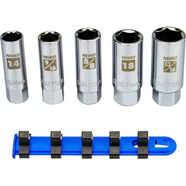 imageNeiko 02514A 14 InchDrive Ratchet and Small Socket Set 58Piece Chrome Vanadium Steel Multicolor38 Drive