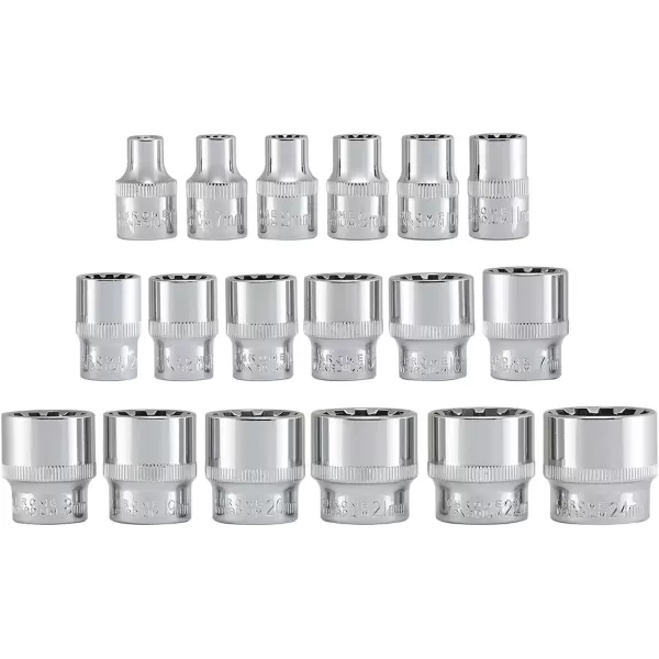 imageNeiko 02514A 14 InchDrive Ratchet and Small Socket Set 58Piece Chrome Vanadium Steel Multicolor38 Drive