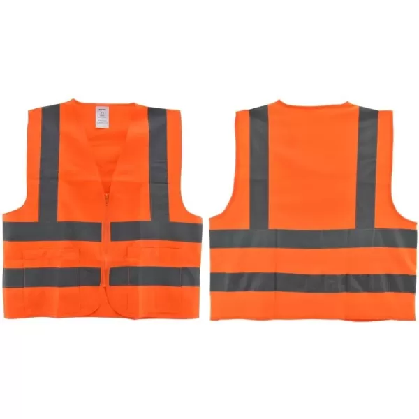imageNeiko 53970A High Visibility Safety Vest with 2 Pockets ANSIISEA Standard Color Neon 3XL Orange