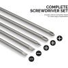 imageNEIKO 10043A Extra Long Bit Set  5Piece  CrV Steel  12Inch Length Phillips and Slotted Screwdriver Bits 14Inch Hex Shank  Power Driver Bit Set