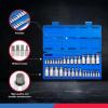 imageNEIKO 10074A Metric Hex Bit Socket Set  13Piece Set  S2 and CrV Steel  14Inch 38Inch and 12Inch Drive  2mm to 14mmAllen Hex Bit