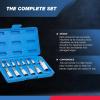imageNEIKO 10074A Metric Hex Bit Socket Set  13Piece Set  S2 and CrV Steel  14Inch 38Inch and 12Inch Drive  2mm to 14mmAllen Hex Bit