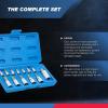 imageNEIKO 10074A Metric Hex Bit Socket Set  13Piece Set  S2 and CrV Steel  14Inch 38Inch and 12Inch Drive  2mm to 14mmAllen Hex Bit