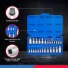 imageNEIKO 10074A Metric Hex Bit Socket Set  13Piece Set  S2 and CrV Steel  14Inch 38Inch and 12Inch Drive  2mm to 14mmTP Allen Hex Bit