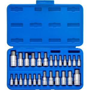 imageNEIKO 10074A Metric Hex Bit Socket Set  13Piece Set  S2 and CrV Steel  14Inch 38Inch and 12Inch Drive  2mm to 14mmTP Allen Hex Bit