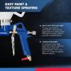 imageHILTEX 31229 Air Texture Gun with 132 Gallon Hopper 3 Nozzles 40mm 60mm 80mm Drywall Texture Sprayer for Stucco Mud or Popcorn on Walls and Ceiling Knockdown Spray Gun with Handle