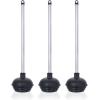 imageNEIKO 60168A Toilet Plunger Set 4 Piece Bonus Mini Sink ampamp Drain Plunger Toilet Bowl Brush ampamp Caddy Patented AllAngle Design Telescopic Aluminum Handle Bathroom Toilet Brush and Plunger SetPlunger