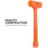 imageNeiko 02846A 1 LB Dead Blow Hammer Neon Orange I Unibody Molded  Checkered Grip  Spark and Rebound Resistant1 Pound