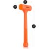 imageNeiko 02846A 1 LB Dead Blow Hammer Neon Orange I Unibody Molded  Checkered Grip  Spark and Rebound Resistant1 Pound