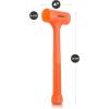 imageNeiko 02846A 1 LB Dead Blow Hammer Neon Orange I Unibody Molded  Checkered Grip  Spark and Rebound Resistant2 Pound