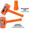 imageNeiko 02846A 1 LB Dead Blow Hammer Neon Orange I Unibody Molded  Checkered Grip  Spark and Rebound Resistant3 Piece Set