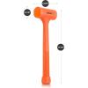 imageNeiko 02846A 1 LB Dead Blow Hammer Neon Orange I Unibody Molded  Checkered Grip  Spark and Rebound Resistant3 Pound