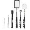 imageNEIKO 20736A 6 Piece Set Magnetic Tool ampamp Telescoping Mirror Set Adjustable Telescoping Magnetic Pickup Tool Flashlight 15lb Retriever Tool 360 Swivel Magnet Mirror Magnetic Tools for MechanicPick Up Tool