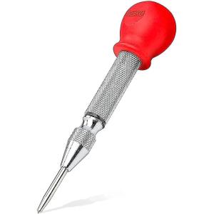 imageNEIKO 02639A 6Inch Automatic Center Hole Punch with Adjustable OneHanded Spring Impact ChromePlated Shank and Premium S2 Steel TipAuto Center Punch
