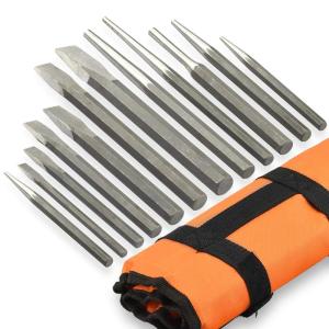 imageNEIKO 02639A 6Inch Automatic Center Hole Punch with Adjustable OneHanded Spring Impact ChromePlated Shank and Premium S2 Steel TipPunch and Chisel Set