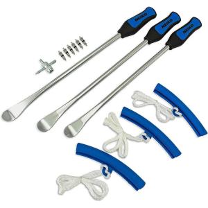 imageNEIKO 20601A 145 Steel Tire Spoons Tool Set Tire Tools Include 3 Piece Tire Spoons 3 Piece Rim Protector Valve Tool 6 Piece Valve Cores Motorcycle Tire Changer Dirt Bike Tire LeversTire Spoon Set  13 Piece