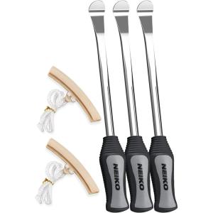 imageNEIKO 20601A 145 Steel Tire Spoons Tool Set Tire Tools Include 3 Piece Tire Spoons 3 Piece Rim Protector Valve Tool 6 Piece Valve Cores Motorcycle Tire Changer Dirt Bike Tire LeversTire Spoon Set  5 Piece