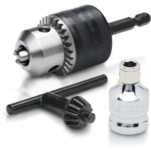 imageNEIKO 20753A Keyless Drill Chuck for Impact Driver Chuck Conversion Adapter 14 Hex Shank Convert Cordless Screwdrivers into Power Drills in Seconds For RoundShank Drill Bits No Keys NeededHex to Chuck Adapter