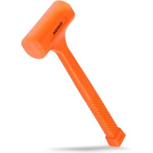 imageNeiko 02846A 1 LB Dead Blow Hammer Neon Orange I Unibody Molded  Checkered Grip  Spark and Rebound Resistant1 Pound