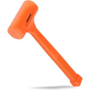 imageNeiko 02846A 1 LB Dead Blow Hammer Neon Orange I Unibody Molded  Checkered Grip  Spark and Rebound Resistant2 Pound