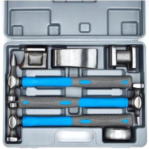 imageNeiko 20596B Auto Trim Panel Removal Tool Set with Soft Grip 5 PieceDrop Forged Hammer  Dolly Set