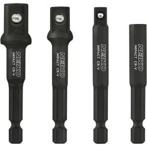 imageNeiko 30275A Impact Wrench Adapter for RatchetWrench Drivers 12InchDrive Female to 14Inch Hex Converter QuickChange Chuck CrMo SteelHex to Square DR