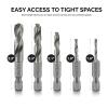 imageNEIKO 10059A Combination Drill and Tap Bit Set with Quick Change Adapter 13 Piece SAE 632NC to 1420NC and Metric Drill Bit Set M3 to M10 Metric Tap SetStubby